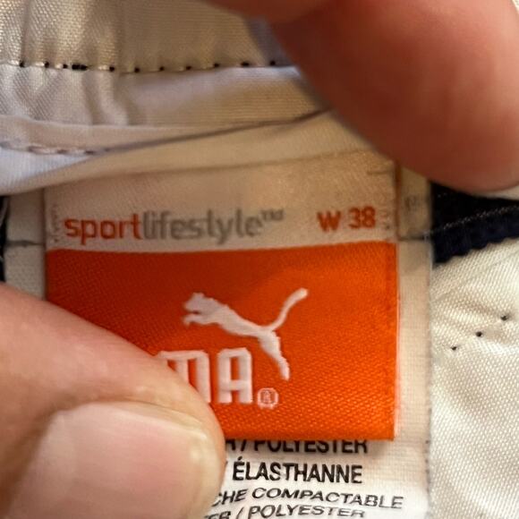 Puma Golf Short Mens 38 Blue Plaid Flat Front Performance - Picture 5 of 10